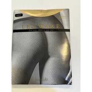 Fredericks of Hollywood Black Scallop Lace Stockings Thigh High Leg Ware Size L